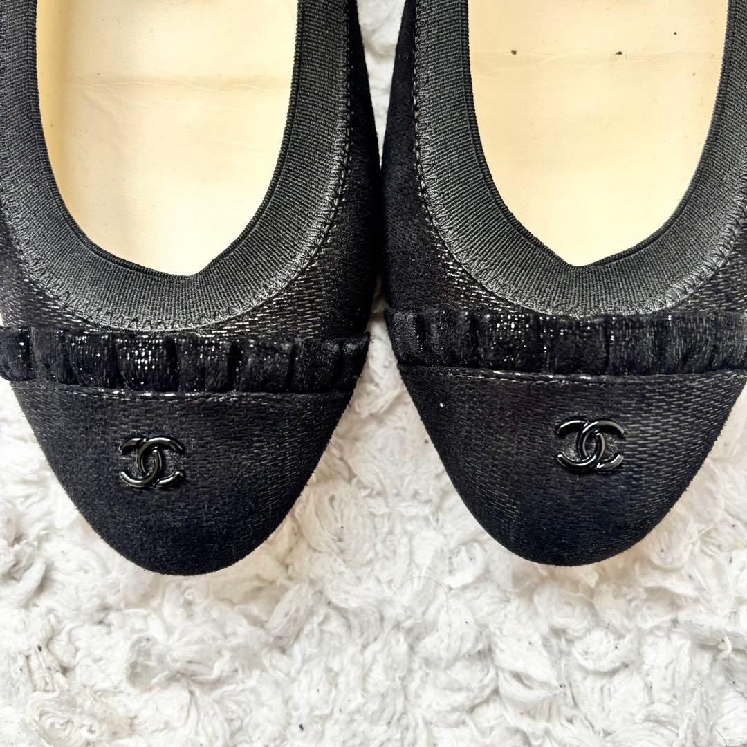 CHANEL バレエシューズ フラットシューズ ココマークブラック パンプス