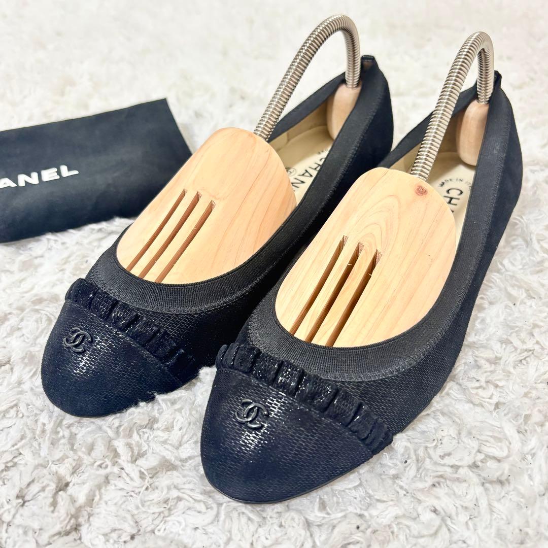 CHANEL バレエシューズ フラットシューズ ココマークブラック パンプス