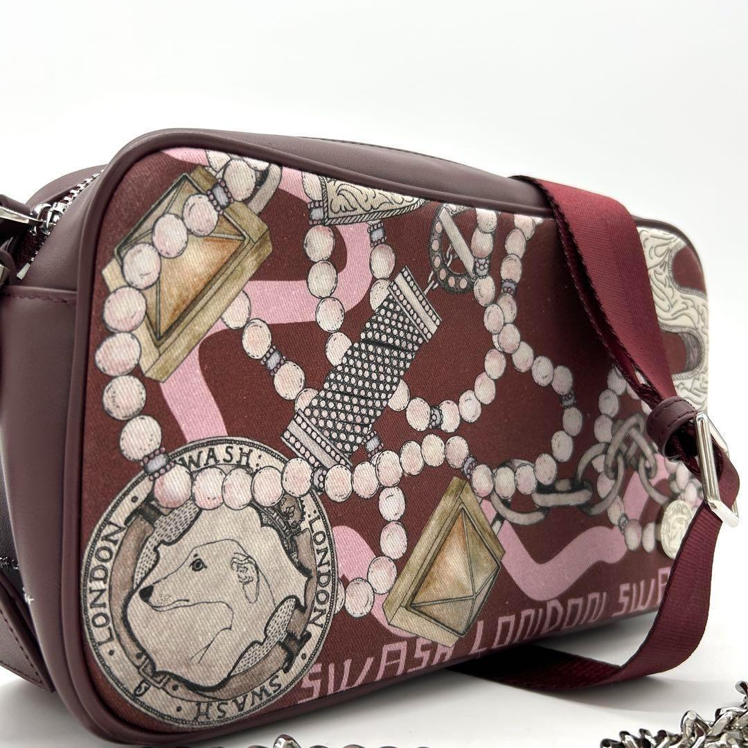【極美品】 イアパピヨネ SWASH コラボ ショルダーバッグ ボルドー 総柄