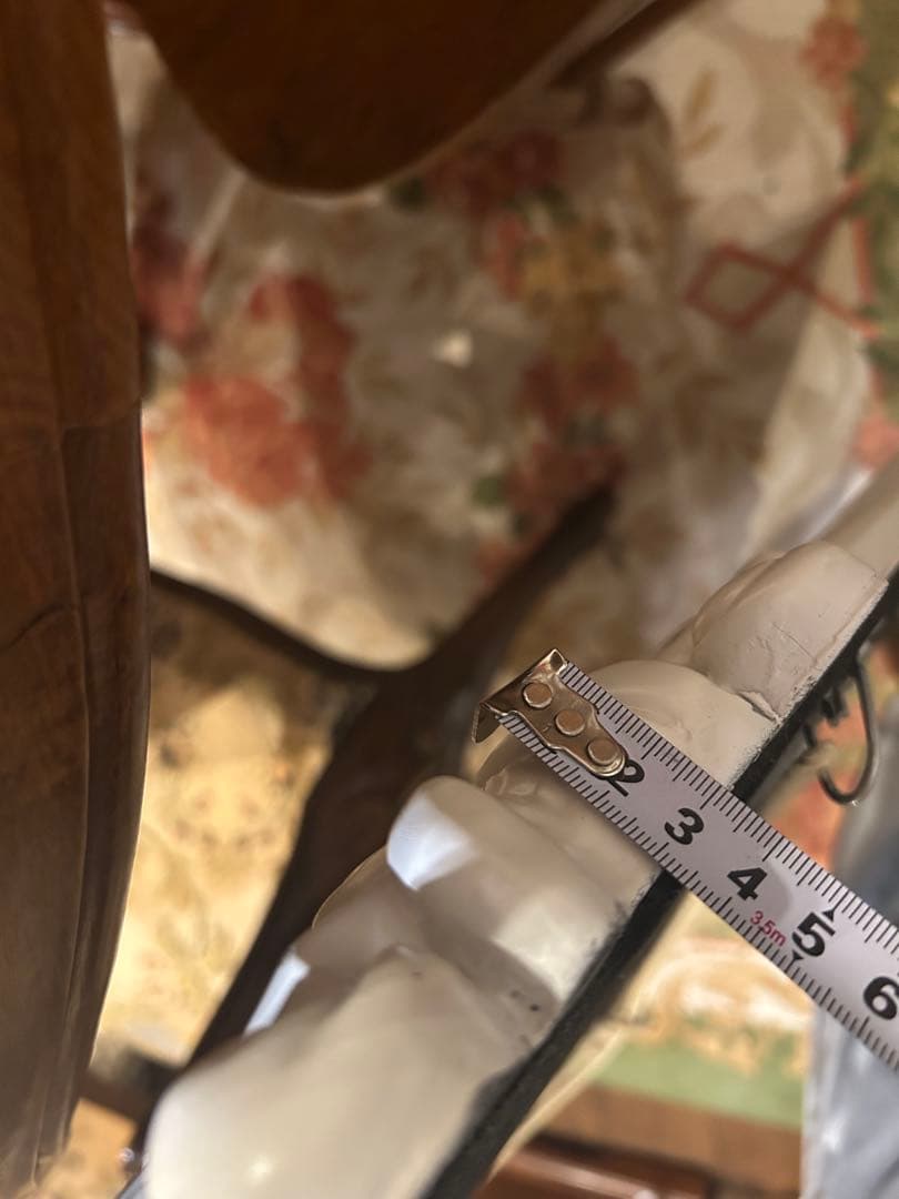 アンティーク　ロココ　ホワイト　壁掛けミラー　姿見