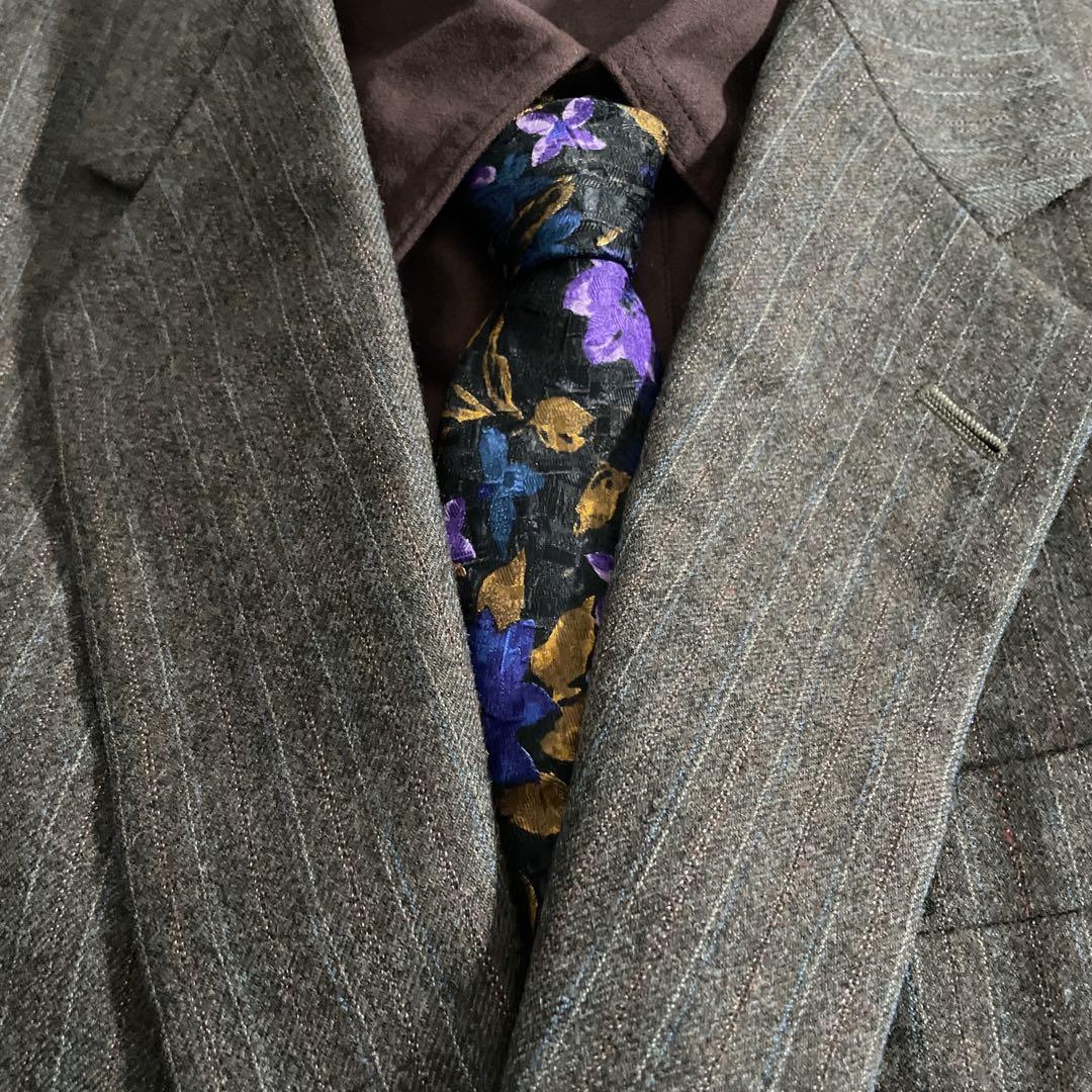 DORMEUIL×GIVENCHY英国製ウール スーツ×花柄シルクセットアップ