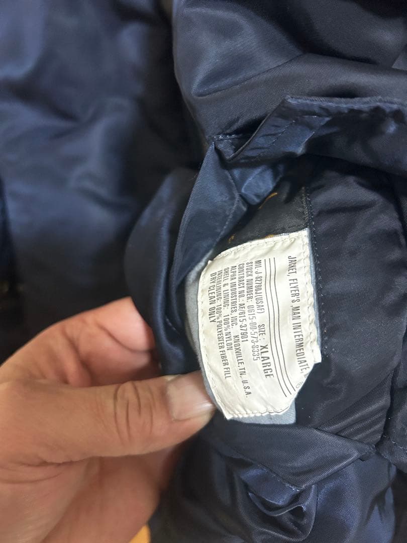 マルゲリータ アルファ MA-1 フライトジャケット ネイビー XL