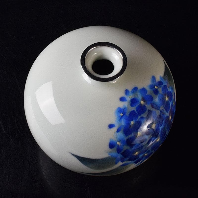 七宝焼　安藤七宝店　紫陽花文壺　花瓶　V　R8239H