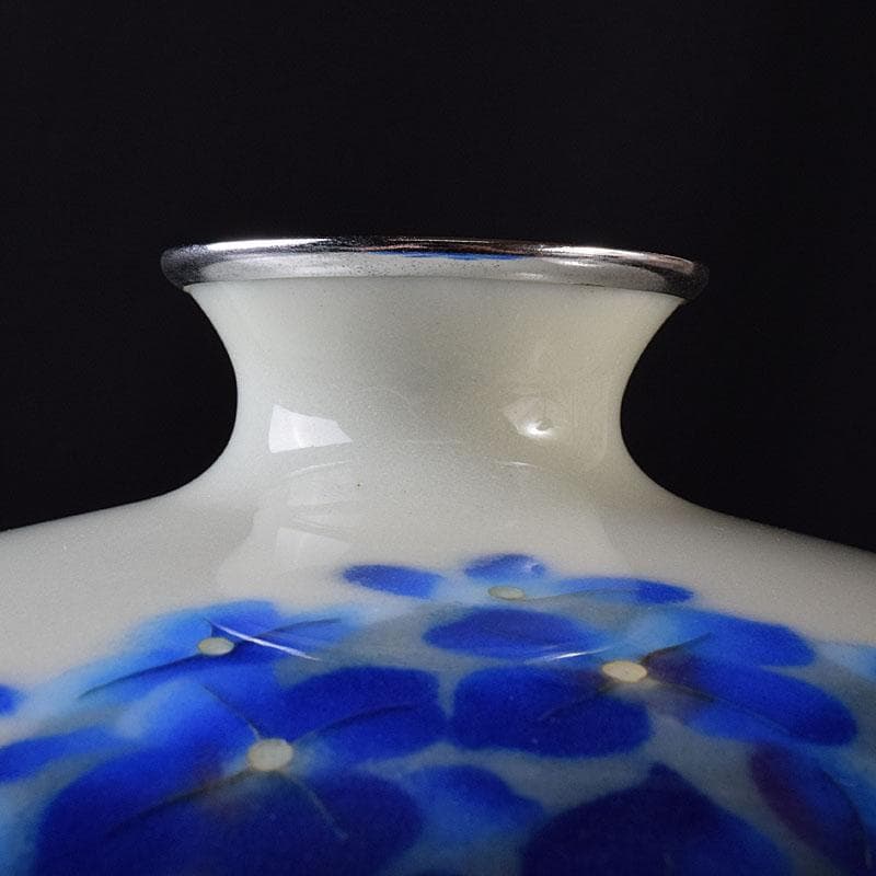 七宝焼　安藤七宝店　紫陽花文壺　花瓶　V　R8239H