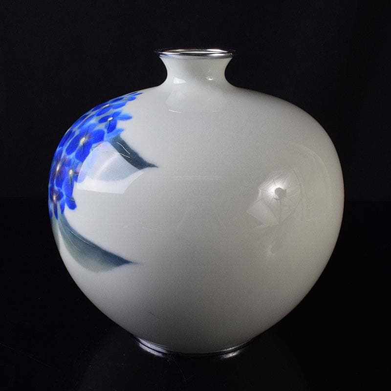 七宝焼　安藤七宝店　紫陽花文壺　花瓶　V　R8239H