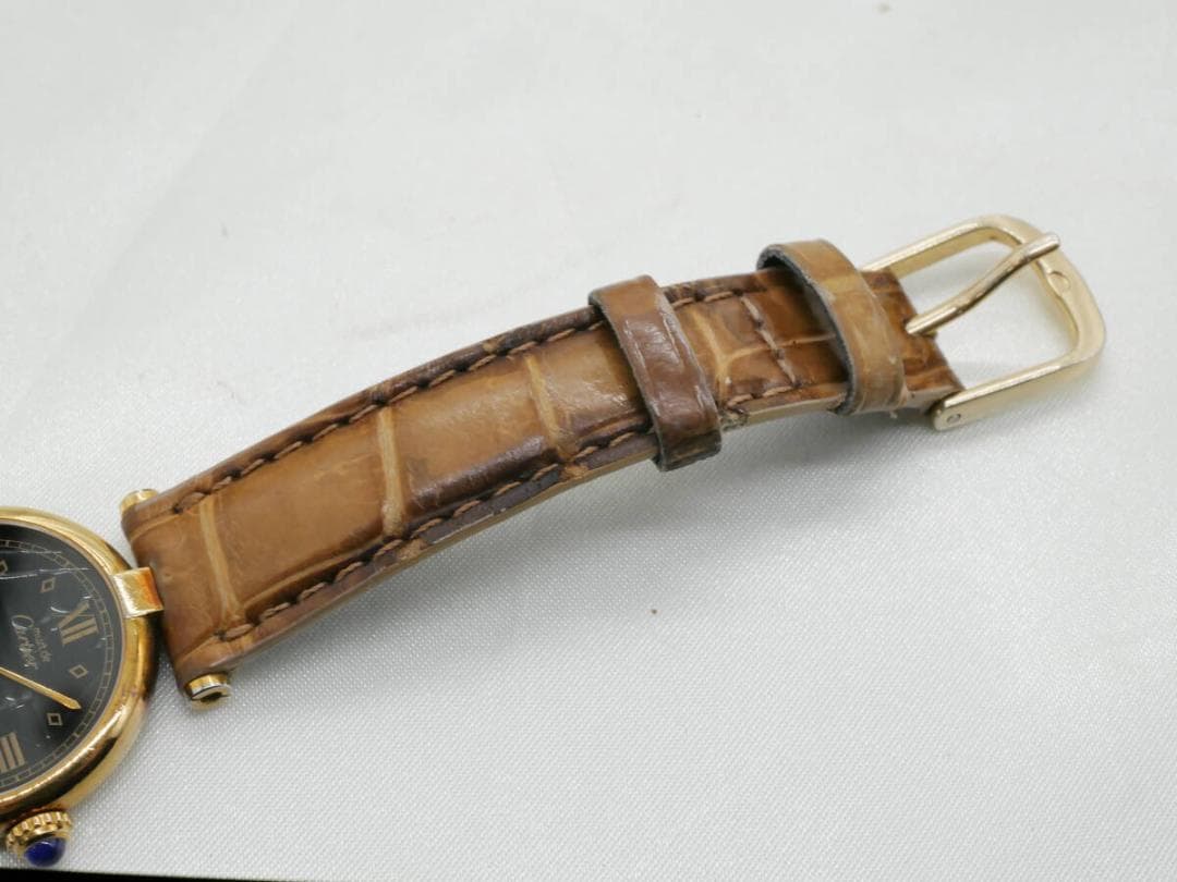 【稼働中】カルティエ マストヴァンドーム 925 ゴールド 電池式 腕時計