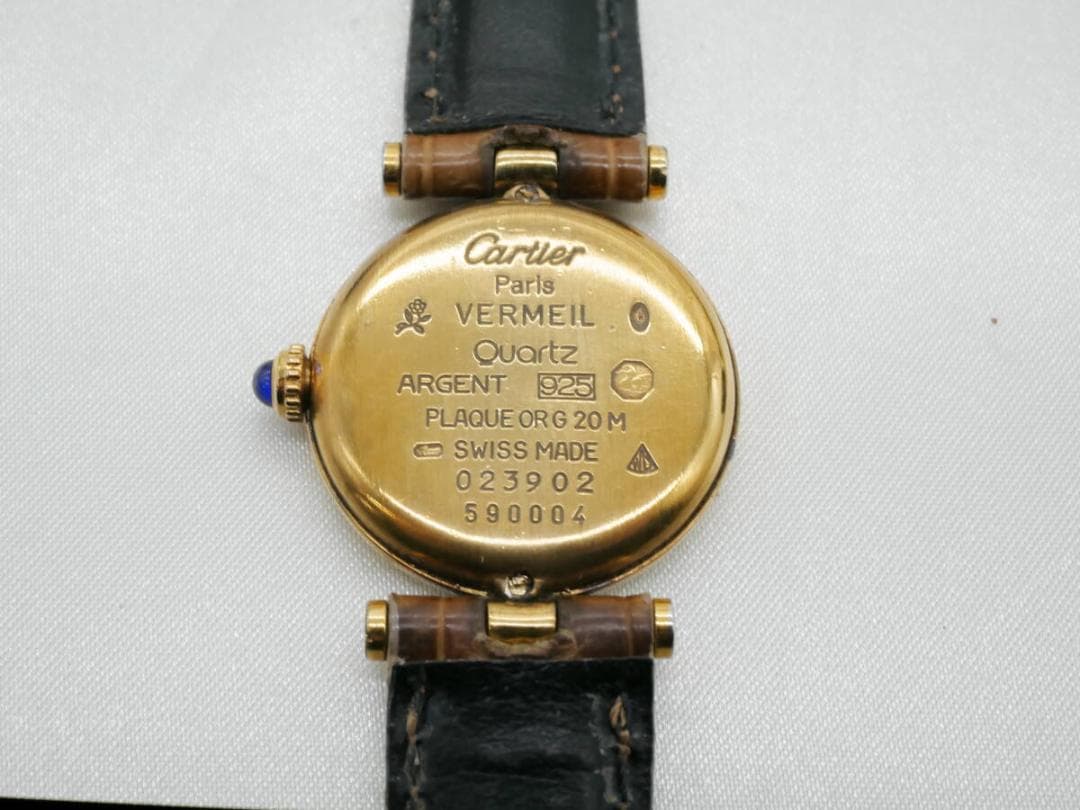 【稼働中】カルティエ マストヴァンドーム 925 ゴールド 電池式 腕時計