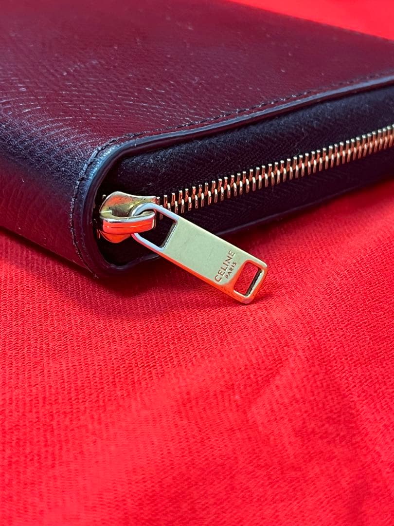 【高島屋購入品】CELINE セリーヌ ラウンドファスナー オールブラック