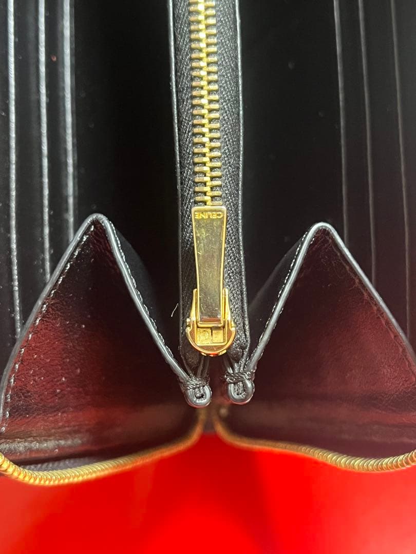 【高島屋購入品】CELINE セリーヌ ラウンドファスナー オールブラック