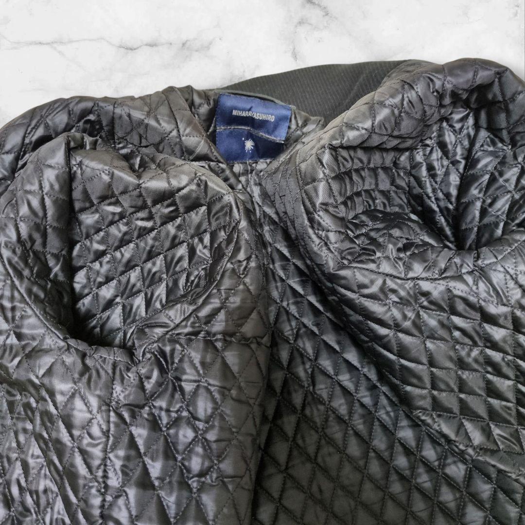 MIHARAYASUHIRO ショールカラー ニット切替スタジャン ホースレザー