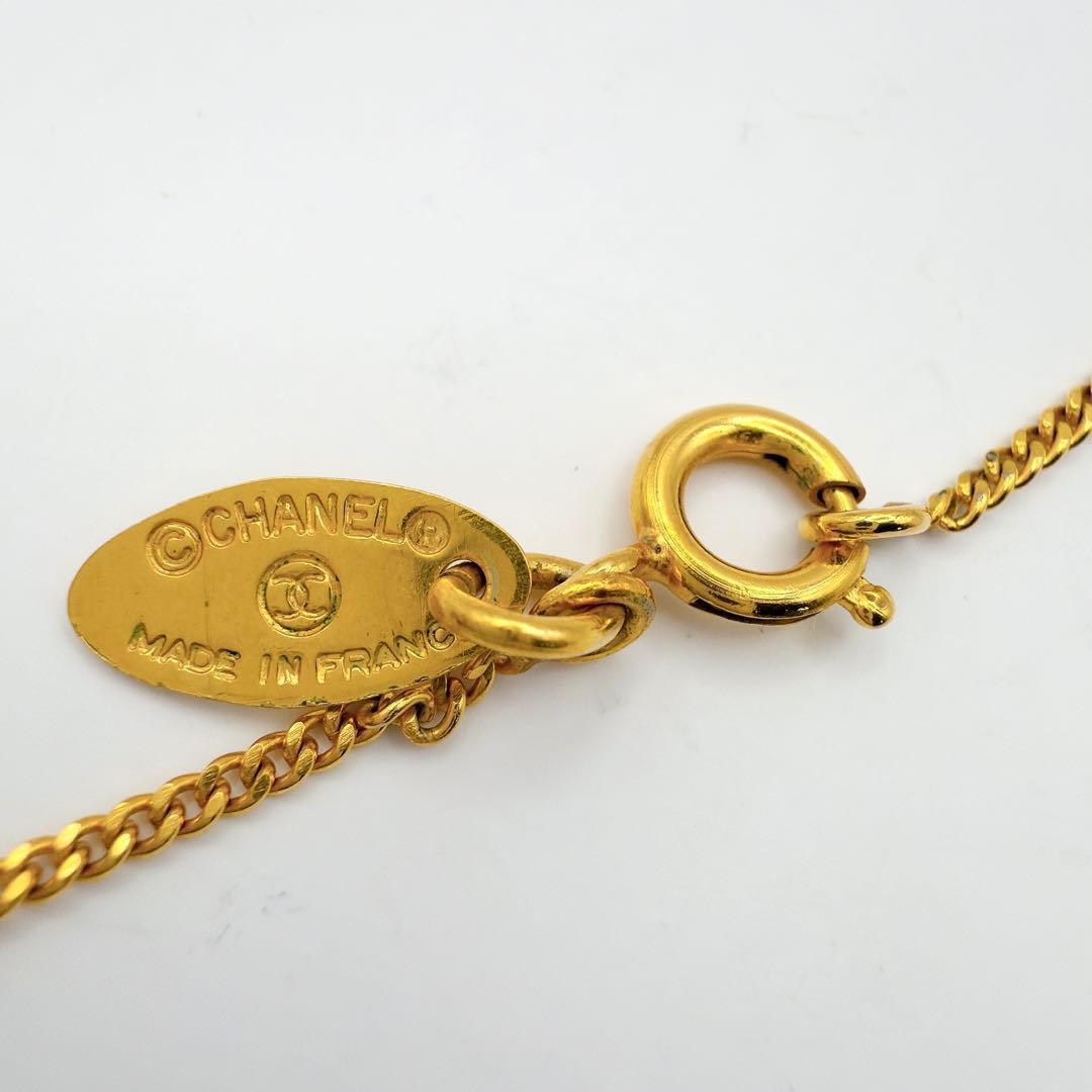 シャネル CHANEL フェイクパール ヴィンテージ ネックレス ゴールド ロゴ