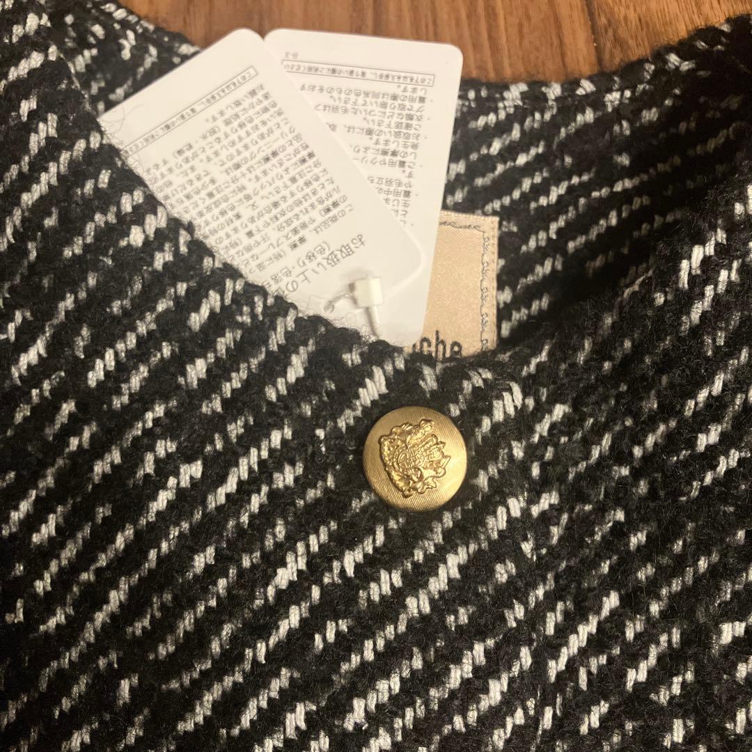 【新品】アプワイザーリッシェ2024AW 金釦ノーカラーコート S アウター