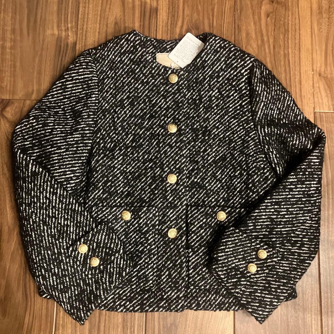 【新品】アプワイザーリッシェ2024AW 金釦ノーカラーコート S アウター