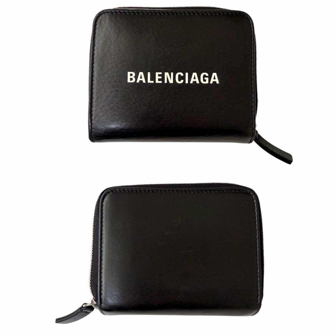 美品✨BALENCIAGAバレンシアガ財布　二つ折財布ファスナー551933黒