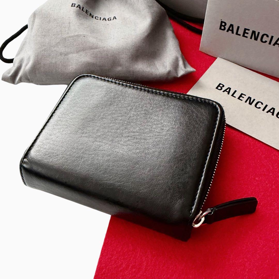 美品✨BALENCIAGAバレンシアガ財布　二つ折財布ファスナー551933黒