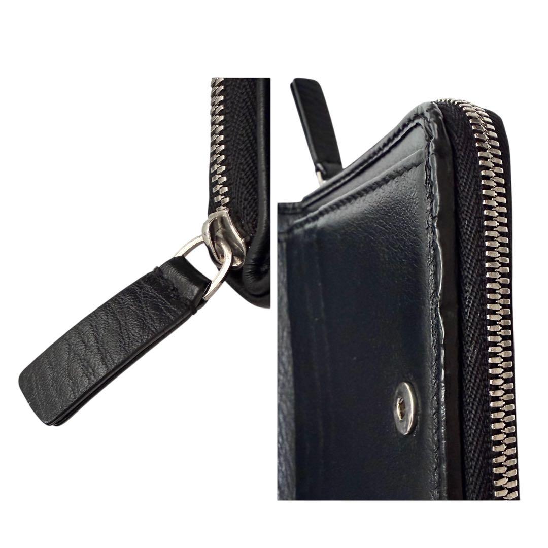 美品✨BALENCIAGAバレンシアガ財布　二つ折財布ファスナー551933黒