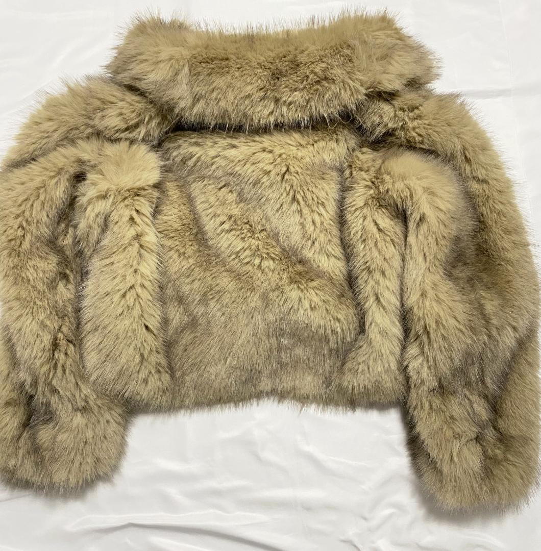 ザラ 新品 ライトベージュ ショートフェイクファーコート XL