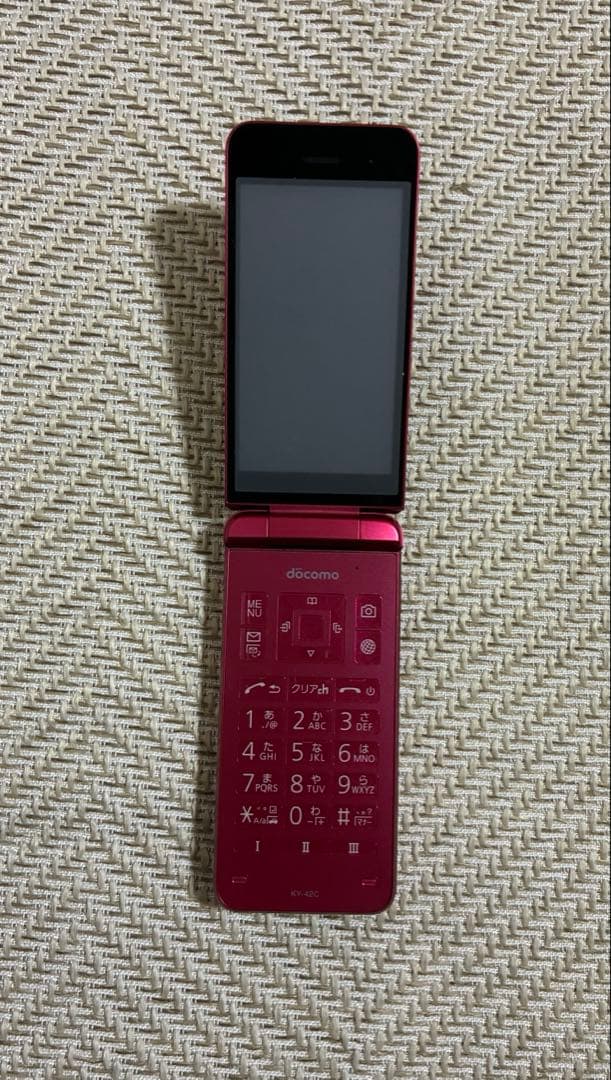 docomo DIGNO KY-42C 本体 レッド ガラホ 充電器付き