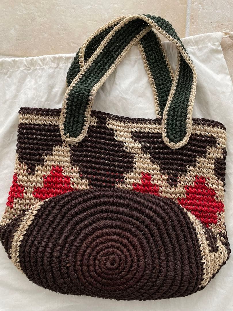 MARNI MARKET 幾何学模様 フィケ かごバッグ