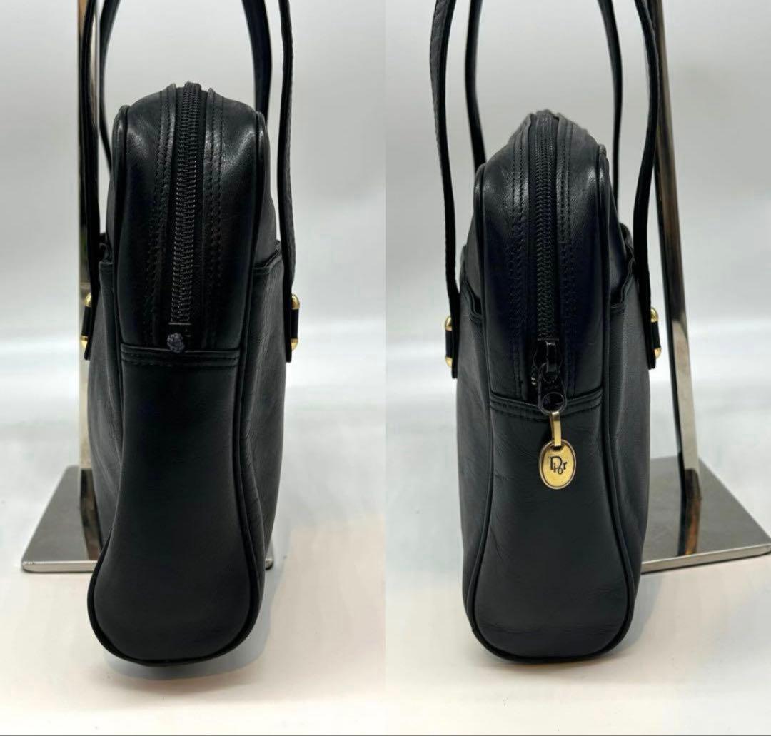 Dior CD金具 レザー ショルダーバッグ オールレザー ブラック
