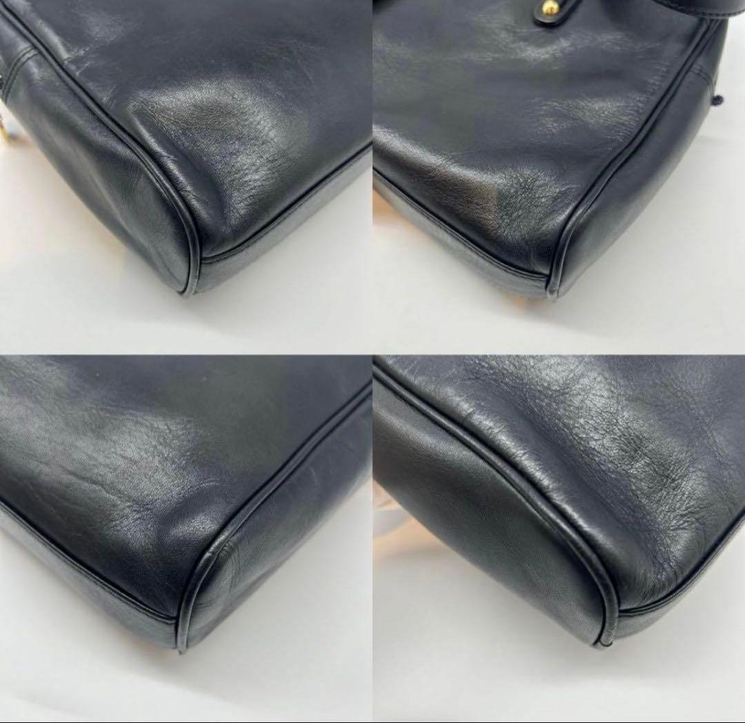 Dior CD金具 レザー ショルダーバッグ オールレザー ブラック