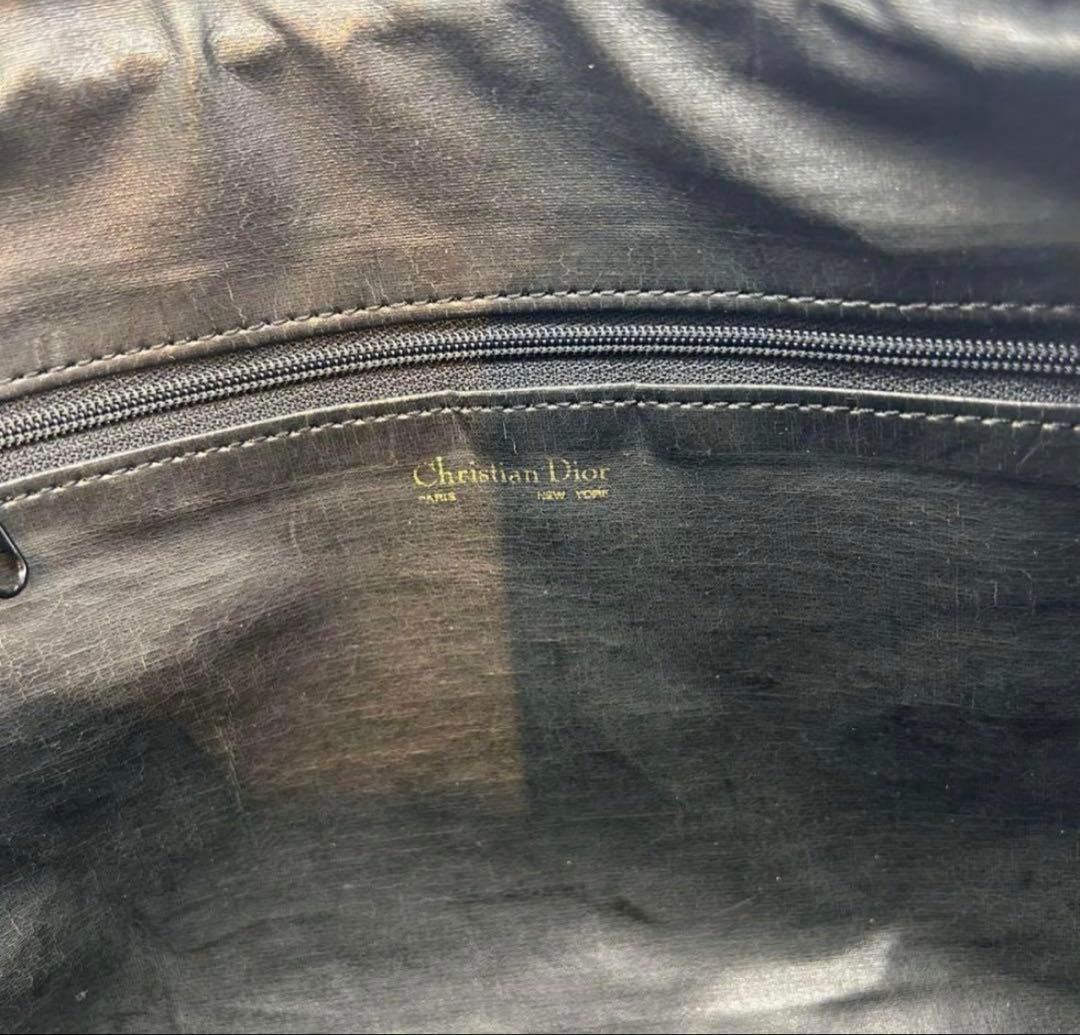 Dior CD金具 レザー ショルダーバッグ オールレザー ブラック