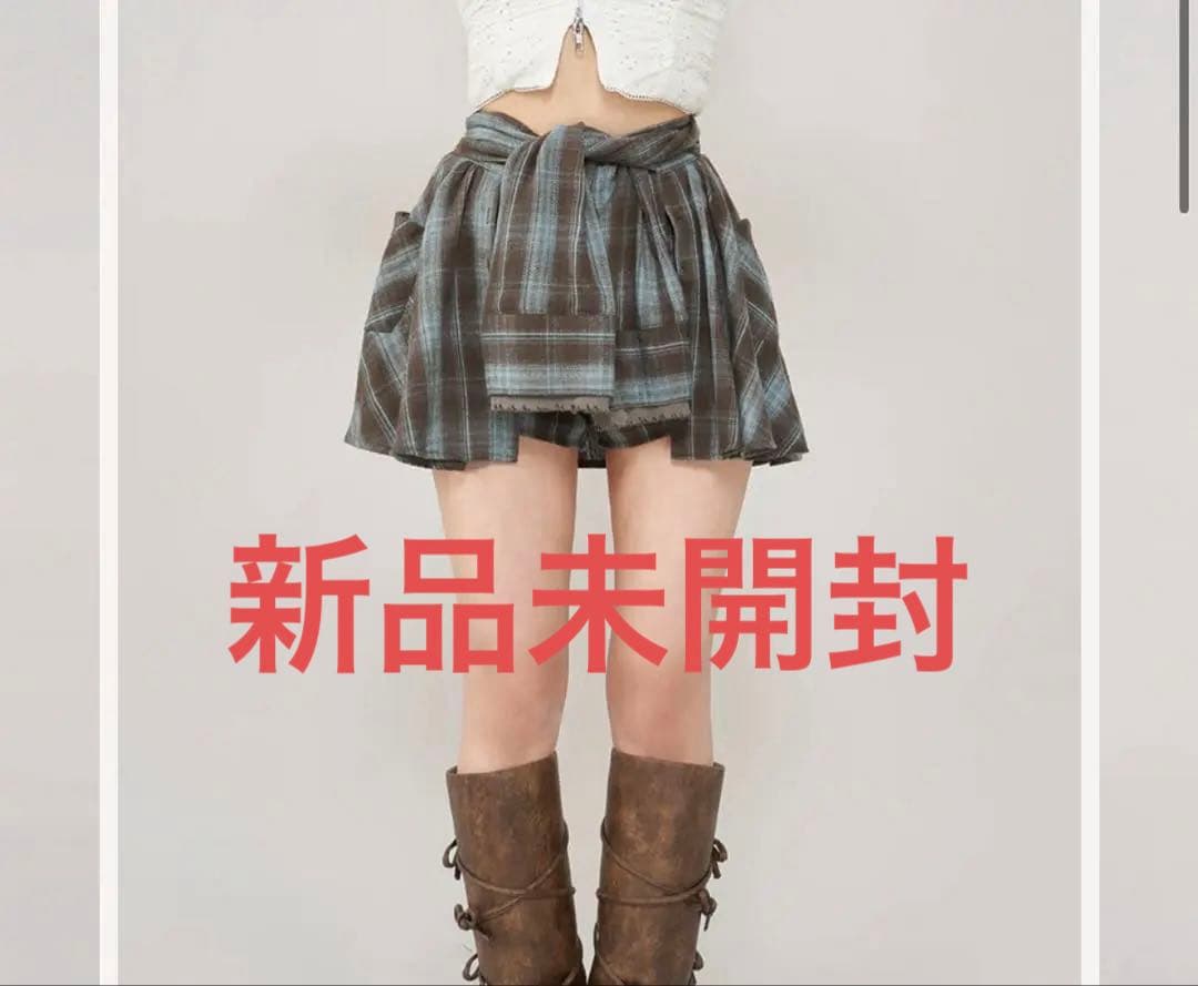 ダーリッチ　レイヤードチェックショートパンツ