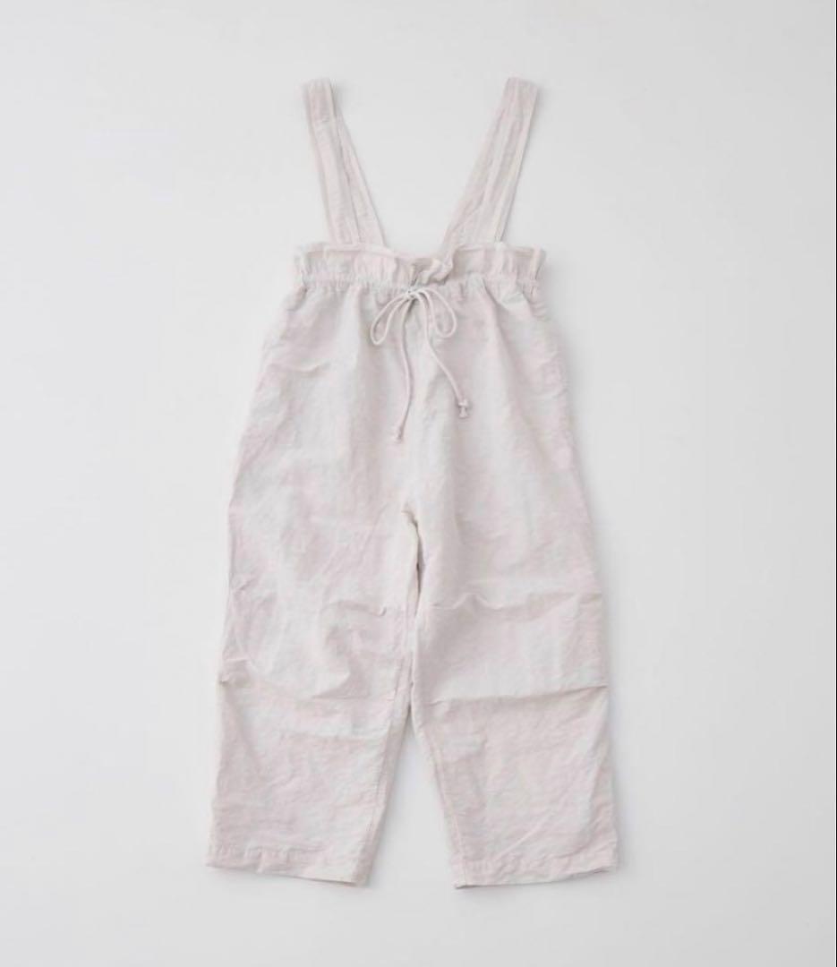 ネストローブ　コットンリネンタイプライター2WAYサロペット　ライトグレー