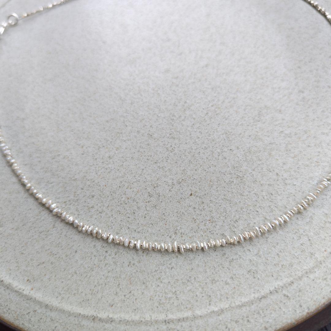 素麺みたいな^^パール＆極小カレンシルバービーズのネックレス
