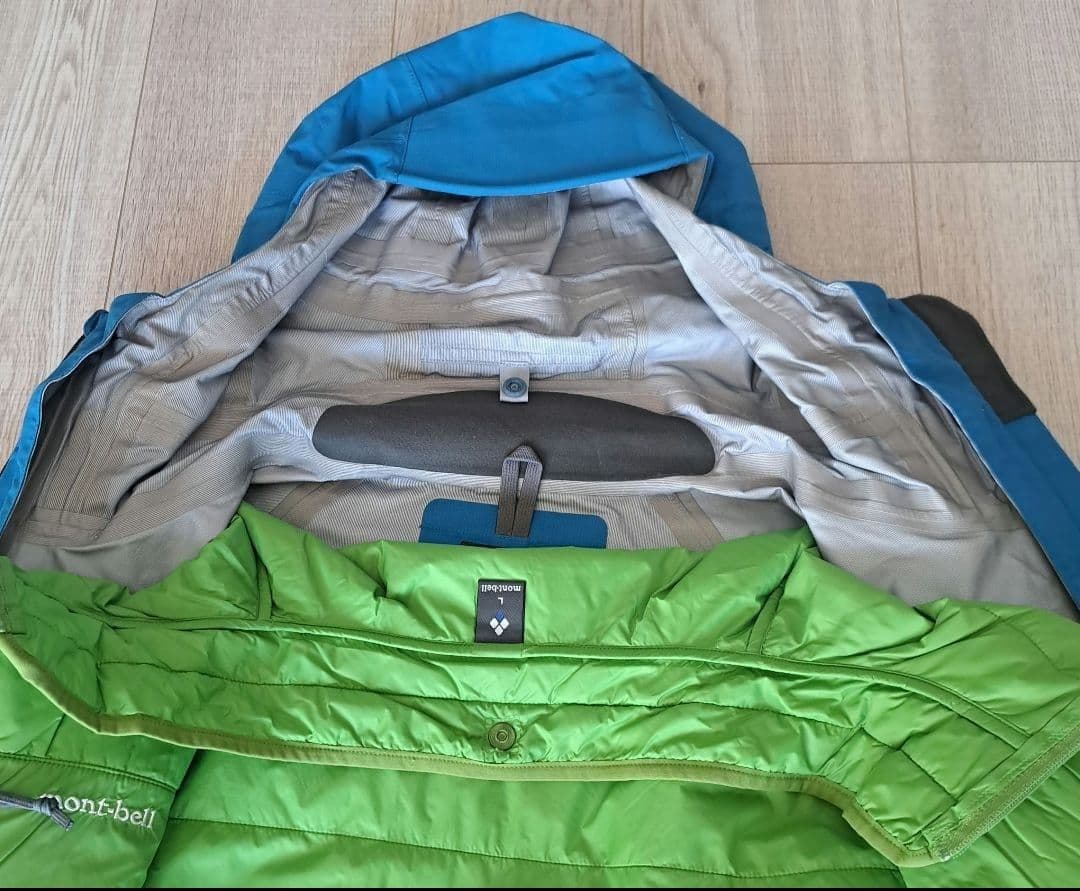 mont-bellモンベル スキー登山 高機能アウタージャケット青 収納袋付