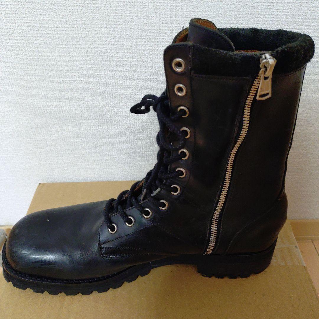 ナンバーナイン 黒 レザー ミリタリーブーツ ジッパー付き最終価格