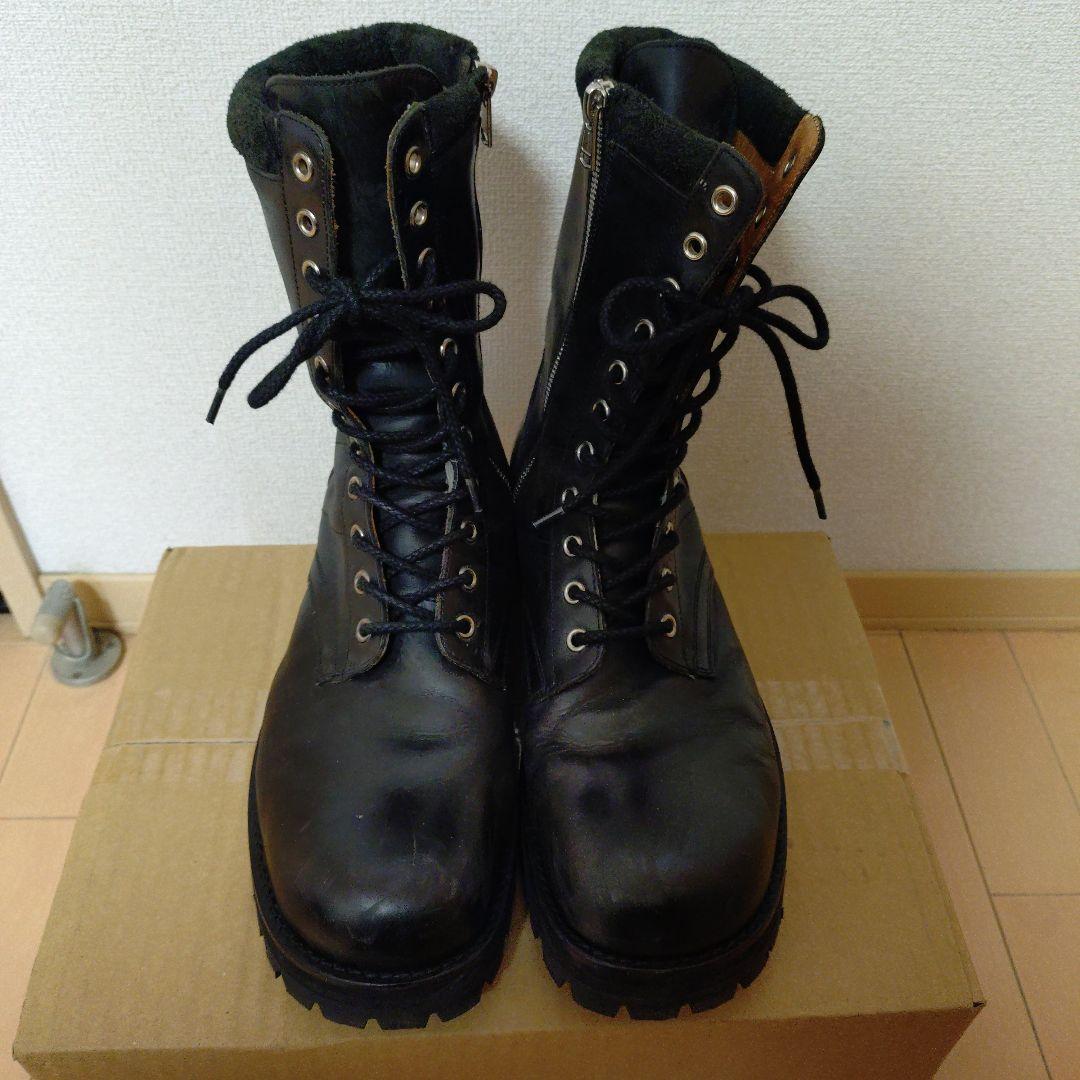 ナンバーナイン 黒 レザー ミリタリーブーツ ジッパー付き最終価格