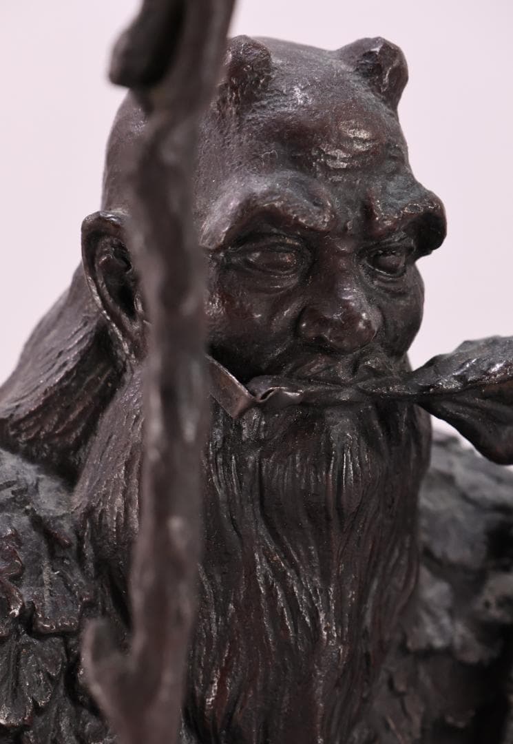 momo　金工 幸山 造 花押　「　鋳銅製　神農像　」　置物高2　BK65