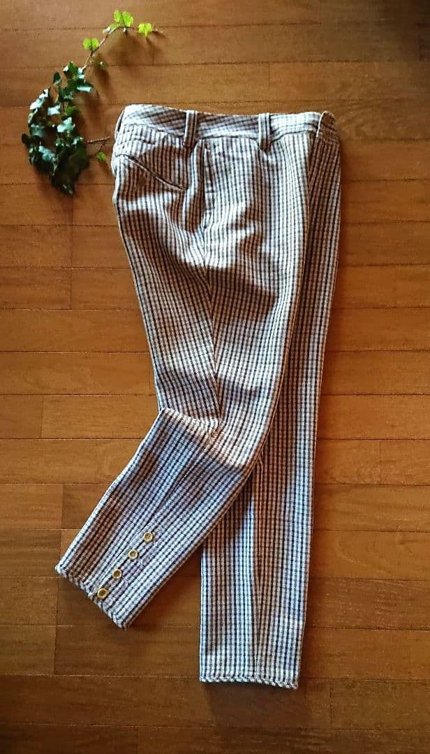 45R☆ウールサージの馬比女パンツ/ベージュチェック♪