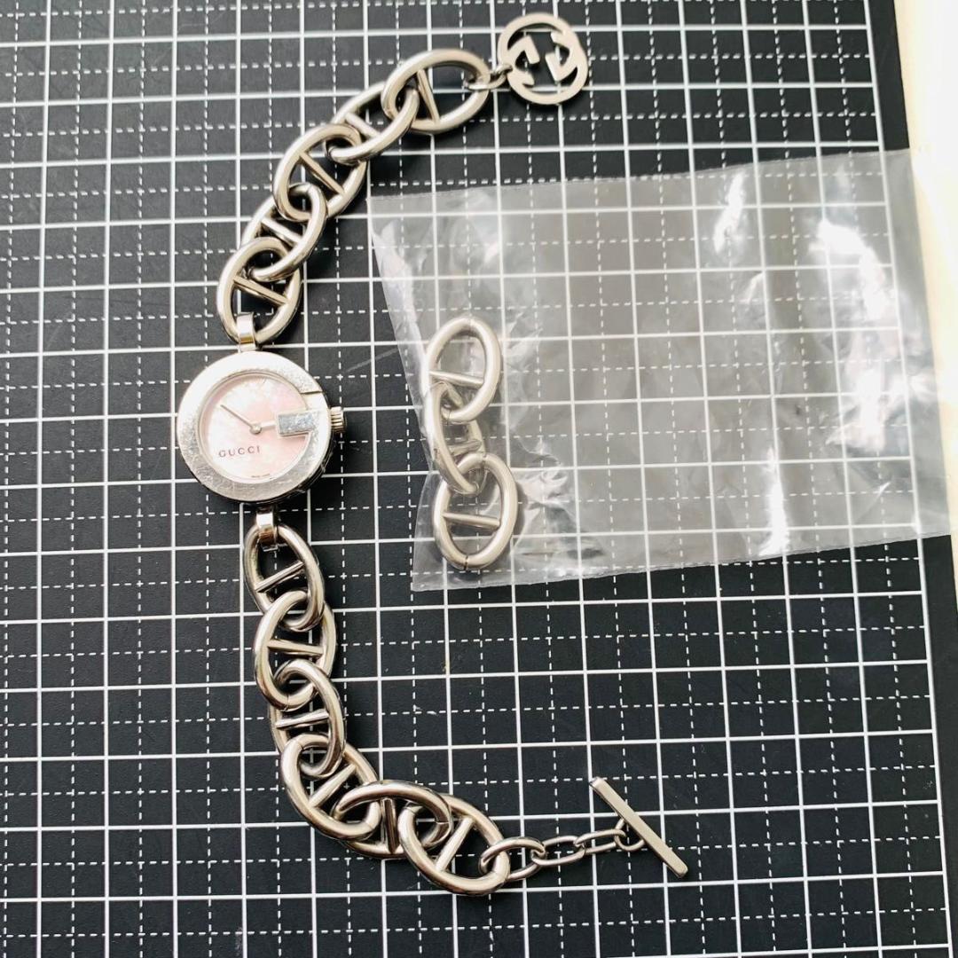 グッチ 時計 gg 107 アンカー ブレスレット トルグ ラウンド ピンク