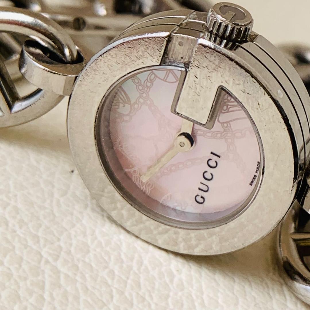グッチ 時計 gg 107 アンカー ブレスレット トルグ ラウンド ピンク