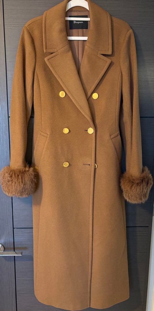 Diagram ダブルロングコート フォックスファー ベルト