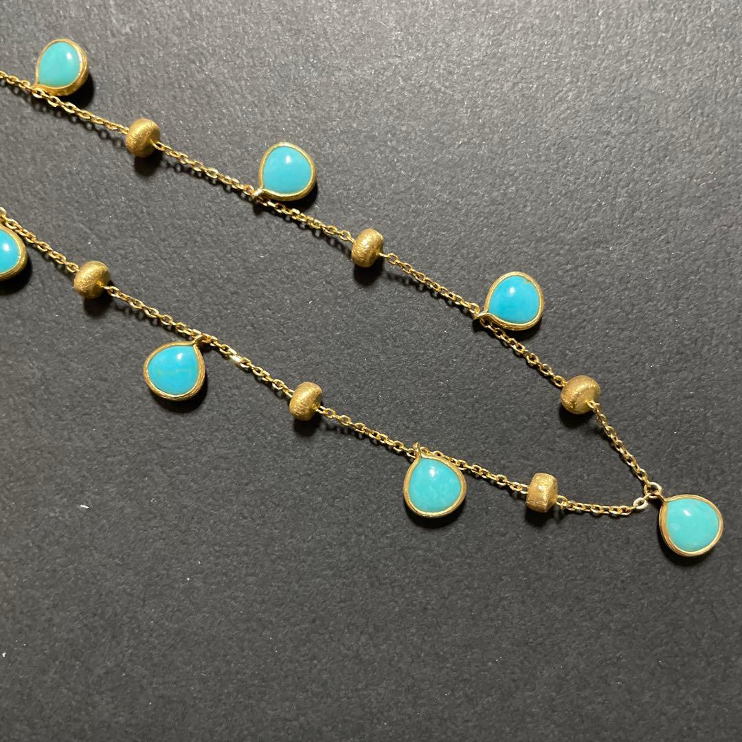 GSTV k18YGクリシュナネックレス約43cm幅約1〜8mm重さ約5.39g