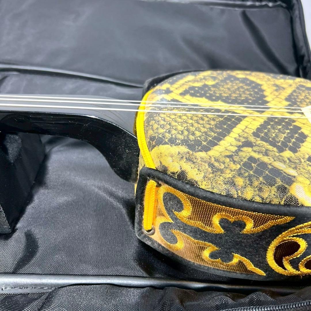 沖縄三線 三板 沖縄楽器セット 初心者 人工皮 ヘビ柄 和楽器 サンバ 民謡