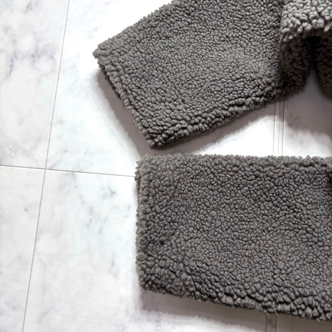 極美品✨ザラ ダブルブレスト フェイクボアコート テディベアコート グレー 38