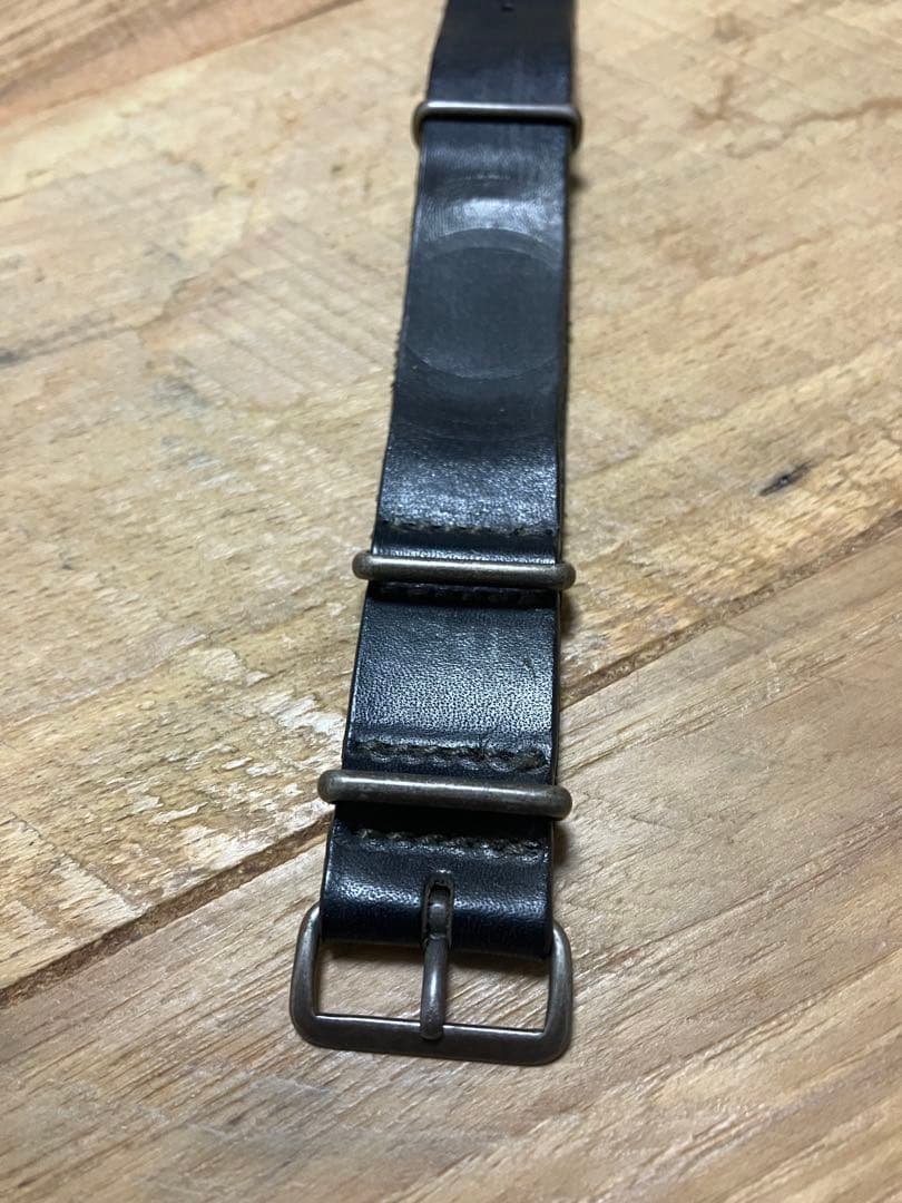 RRL natoベルト　ブラックレザー　時計　ベルト　ウォッチ　ストラップ