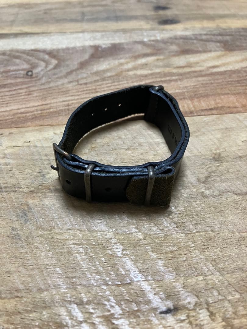 RRL natoベルト　ブラックレザー　時計　ベルト　ウォッチ　ストラップ