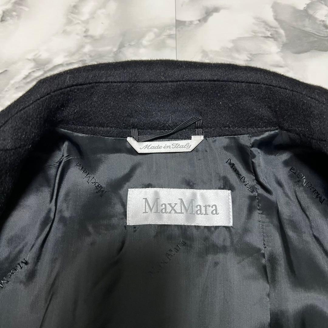 【美品】マックスマーラ　キャメル100% テーラードジャケット　白タグ　黒　44