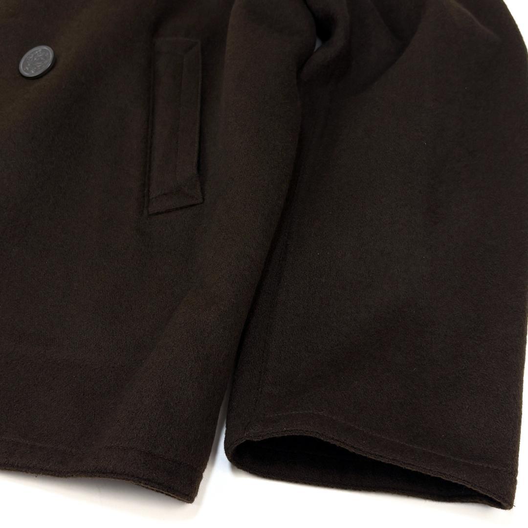 極美品 HERMES エルメス フランス製 カシミヤ×ムートン Pコート 52
