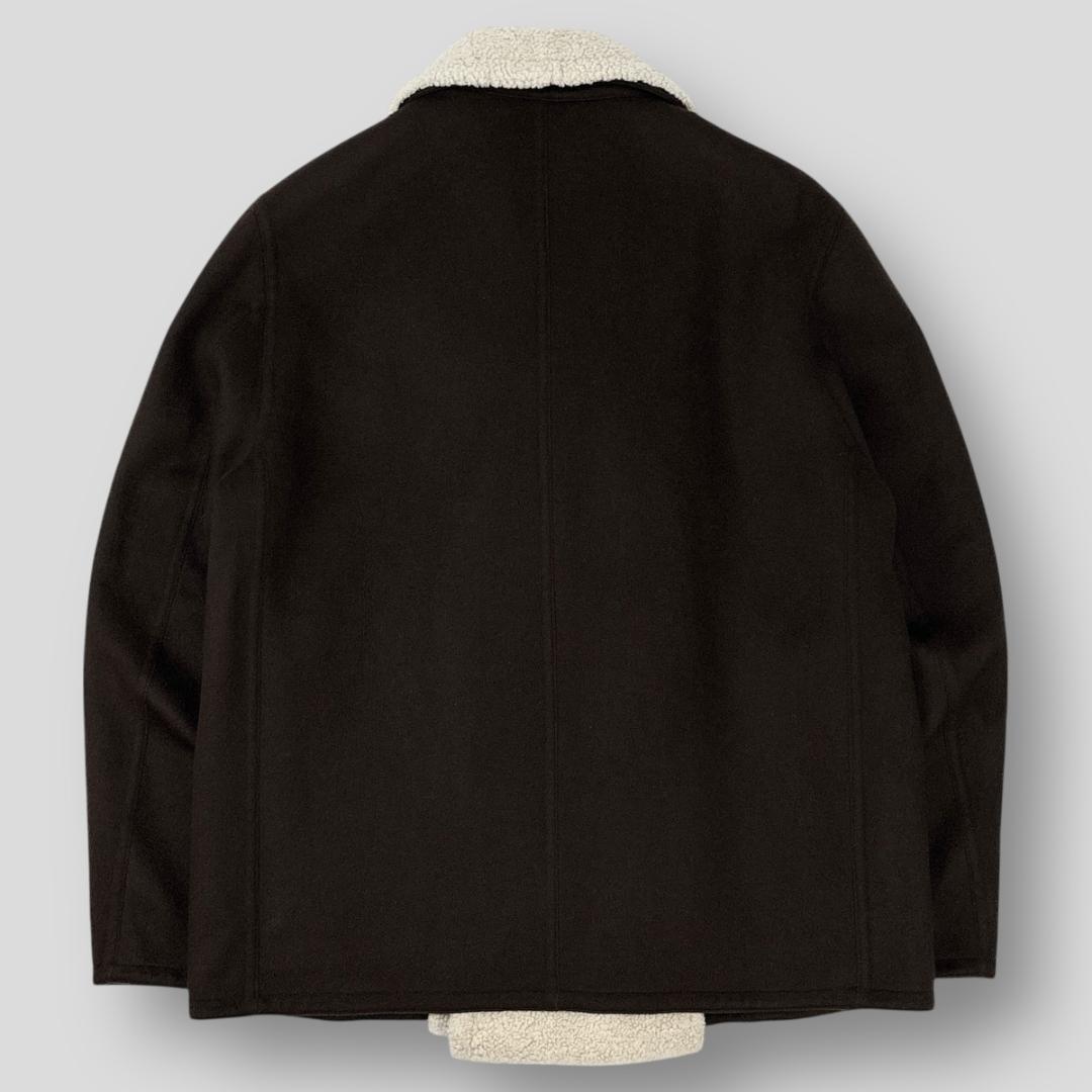 極美品 HERMES エルメス フランス製 カシミヤ×ムートン Pコート 52