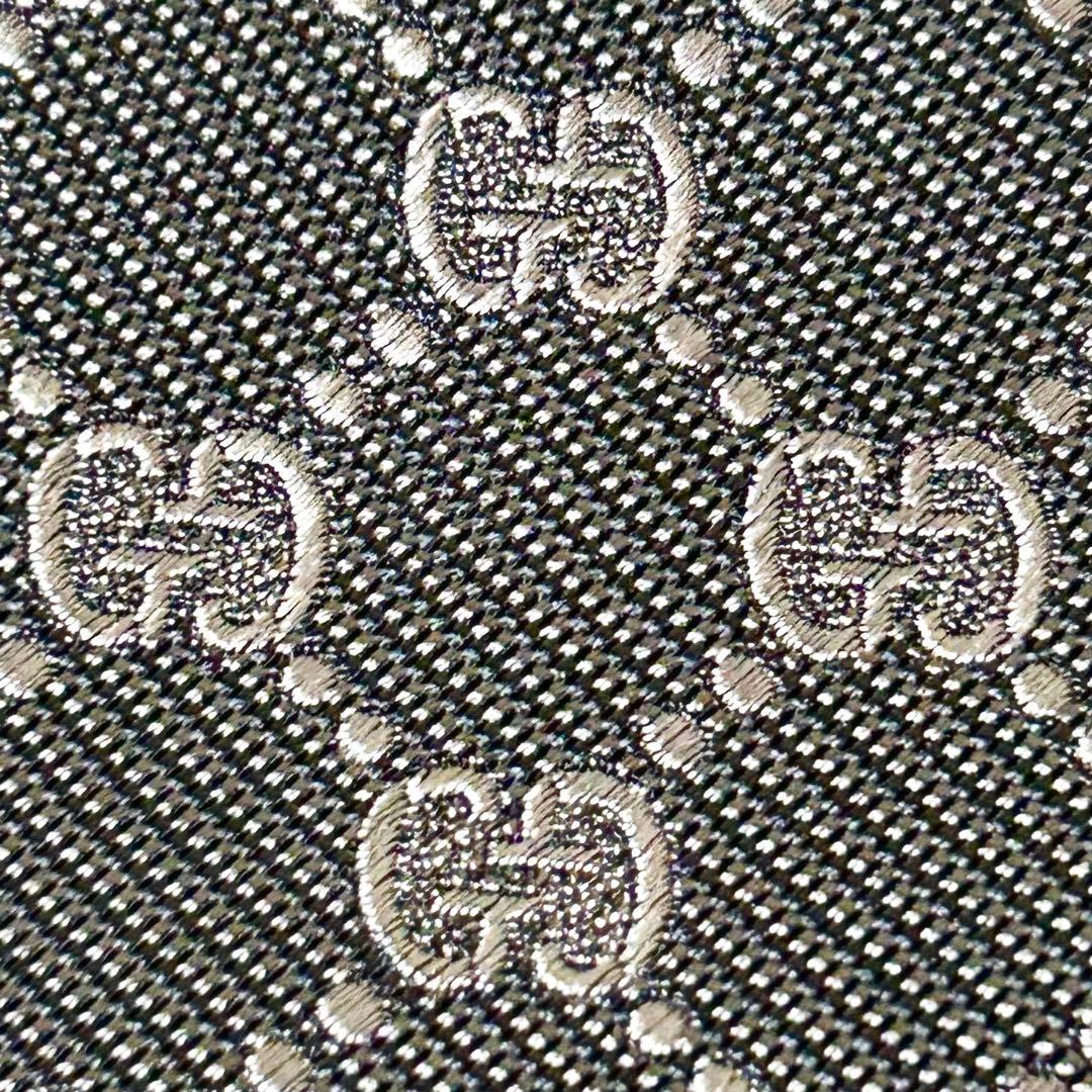 【極美品】グッチ GG 総柄 シルク 100% ネクタイ 【クリーニング済】