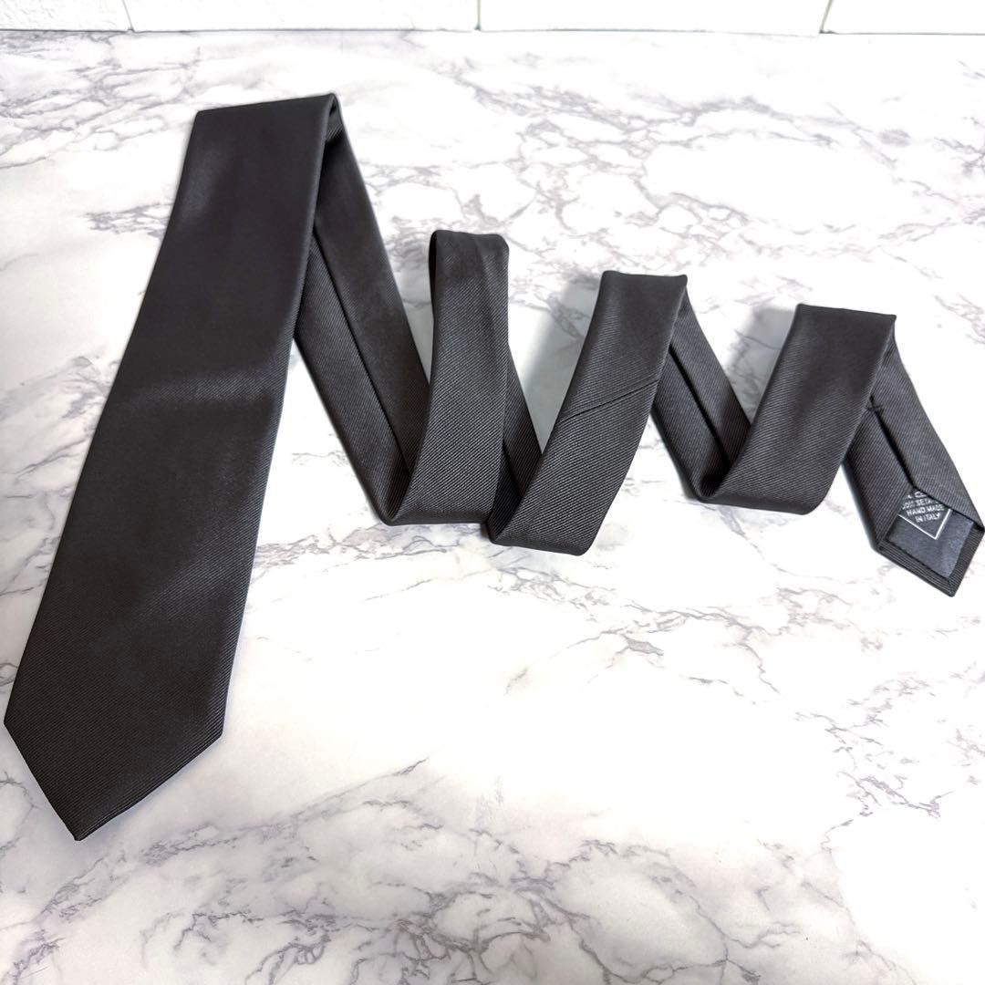 ブリオーニ ネクタイ チャコールグレー イタリア製　 美品