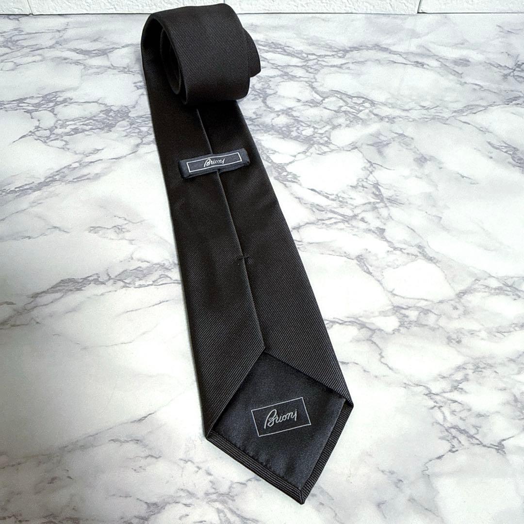 ブリオーニ ネクタイ チャコールグレー イタリア製　 美品