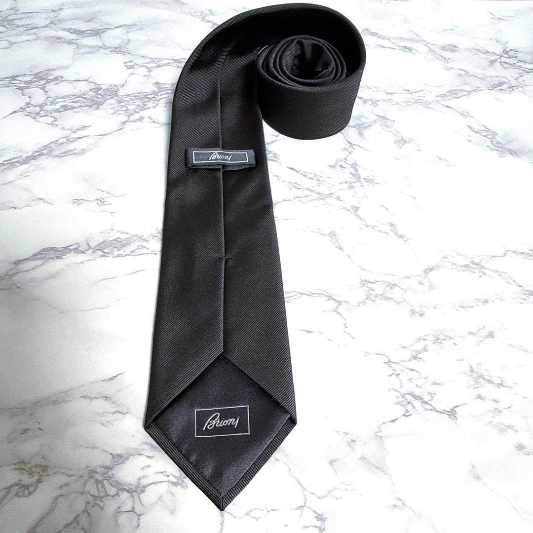 ブリオーニ ネクタイ チャコールグレー イタリア製　 美品