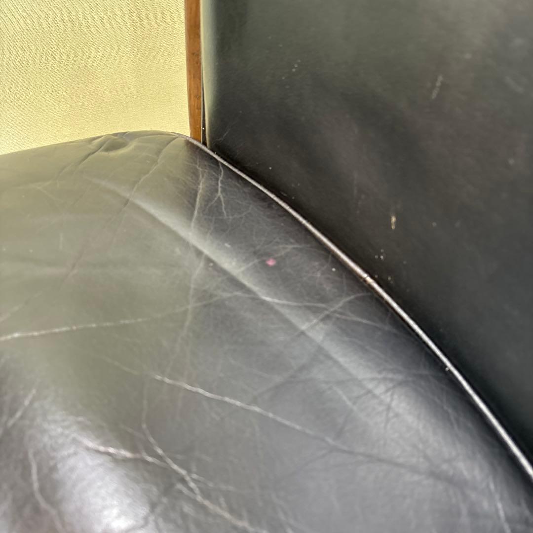 カリモク ダイニングチェア 1脚 本革 黒【domani】➀